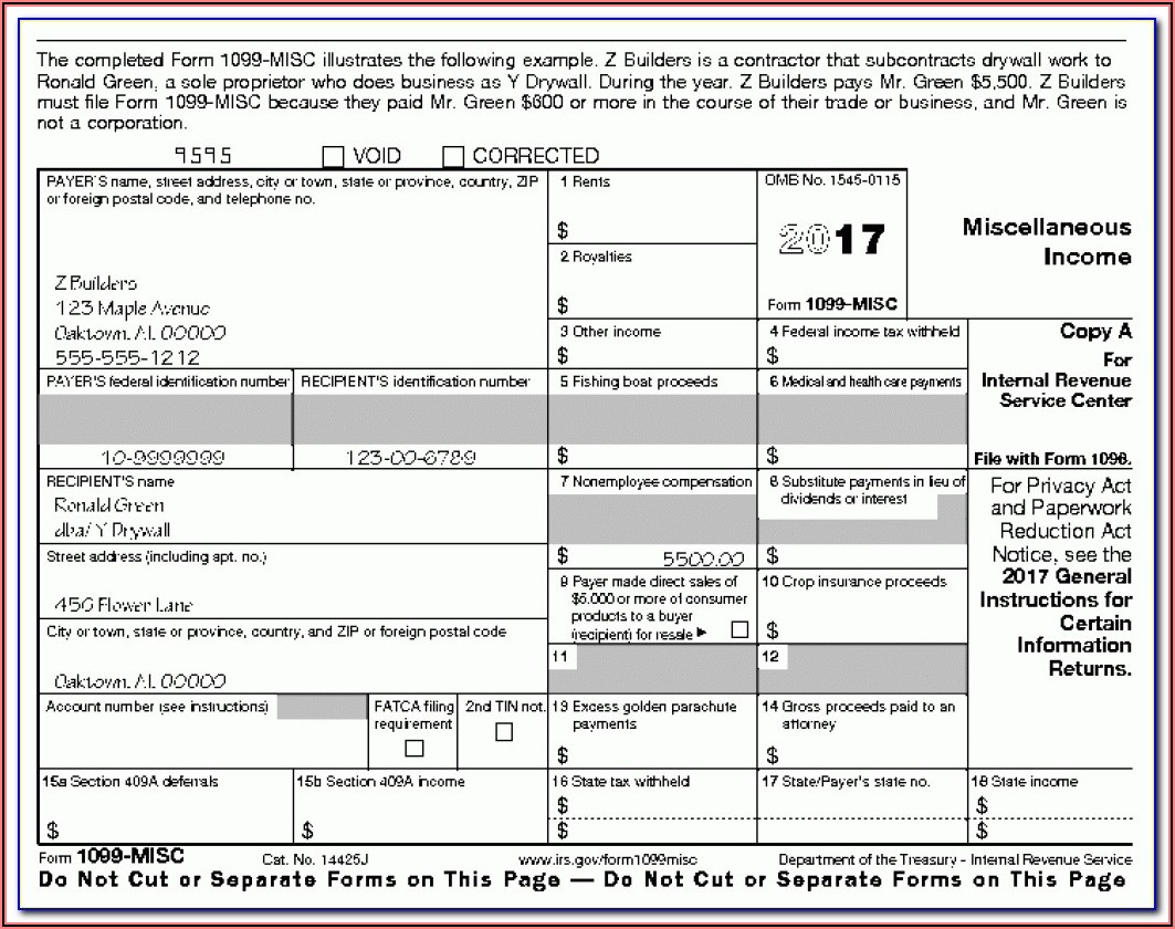 Employer Filing 1099 Misc Form