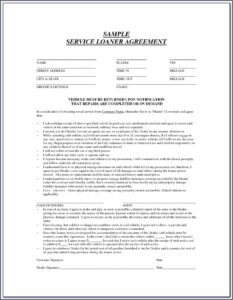 Equipment Loaner Agreement Template