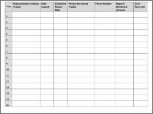 Equipment Tracking Sheet Template
