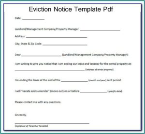 Eviction Notice Sample Pdf