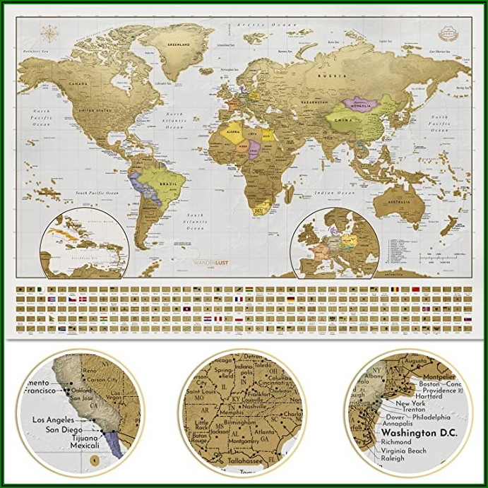 Extra Large Scratch Off World Map