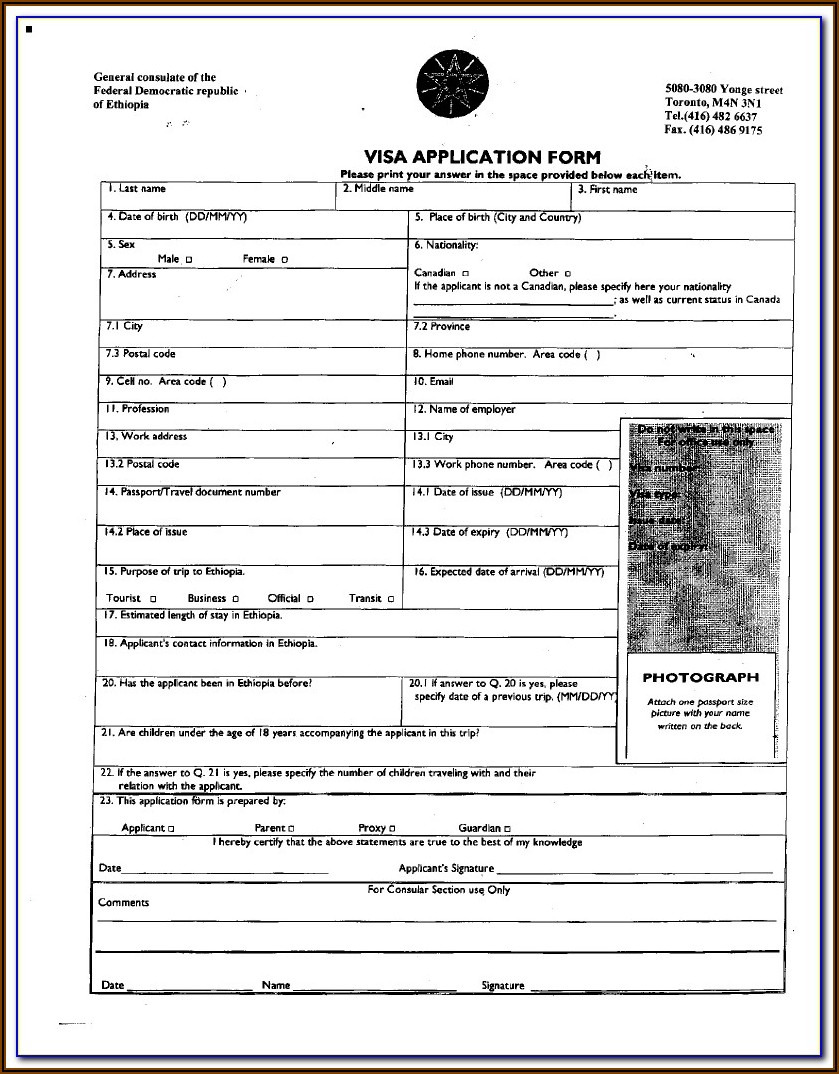Fillable Pdf China Visa Application Form
