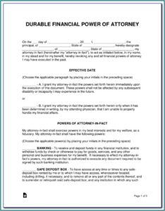 Financial Power Of Attorney Form Nc