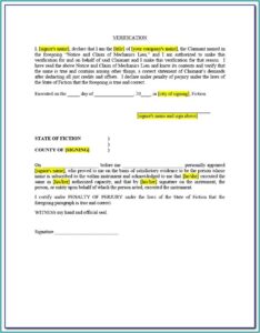 Florida Construction Lien Form