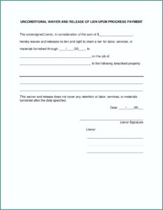 Florida Construction Lien Waiver Form