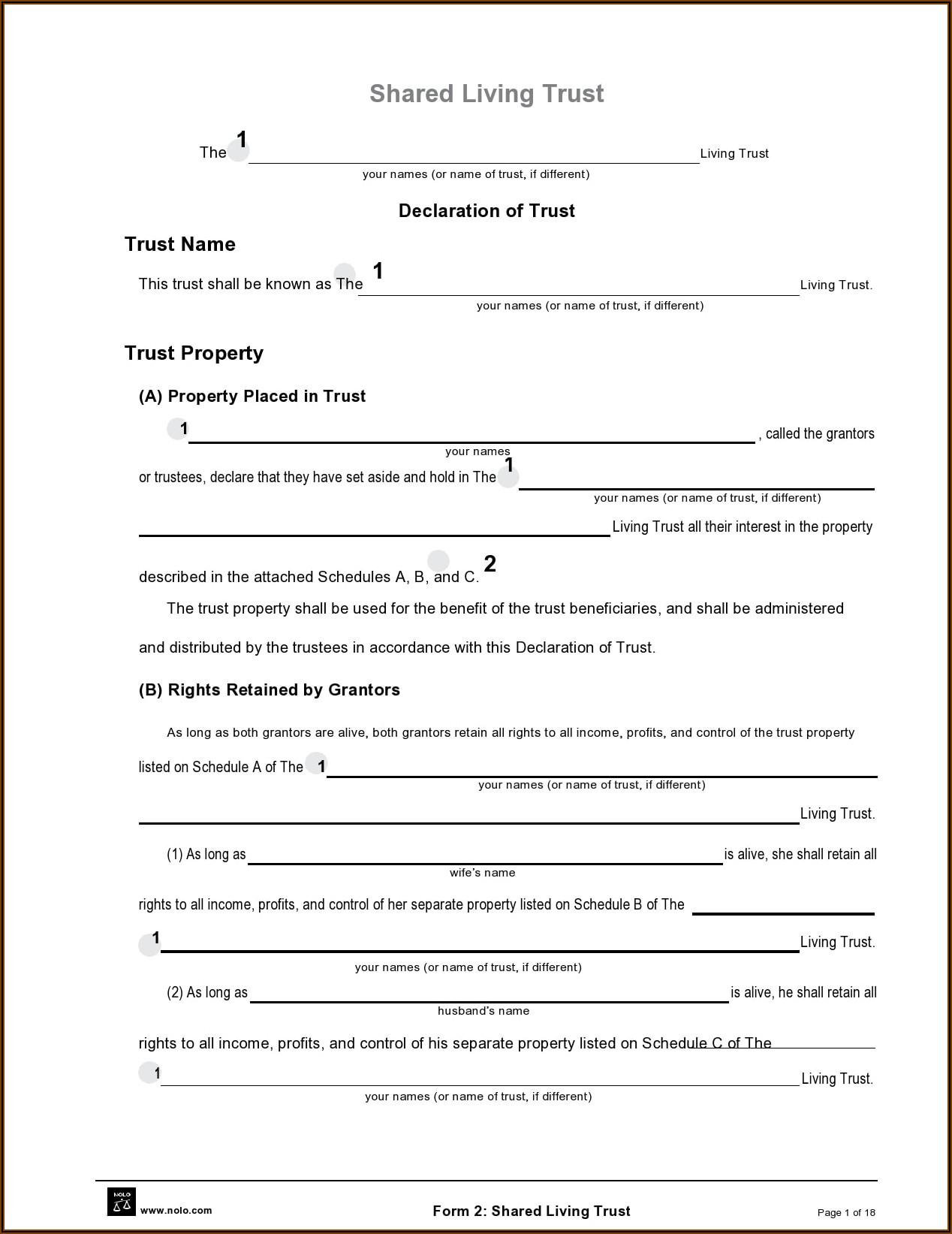 Florida Revocable Trust Amendment Form