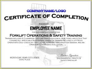 Forklift License Wallet Card Template