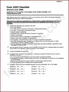 Form 1023 Checklist Pdf