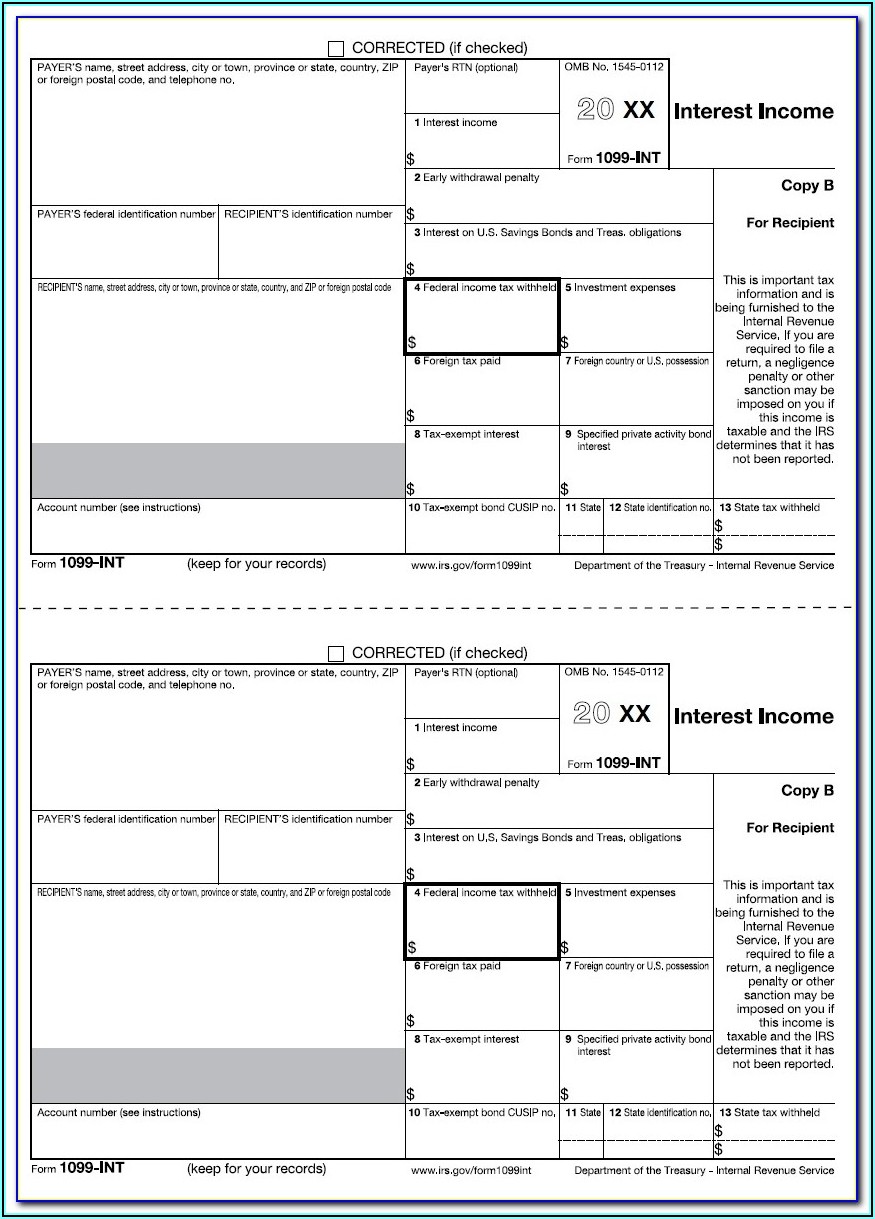 Form 1099 R Template