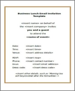 Formal Lunch Invitation Email Sample