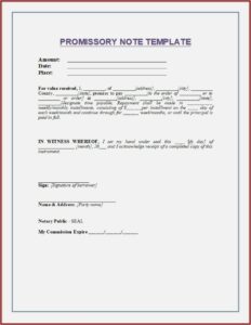 Free Basic Promissory Note Template