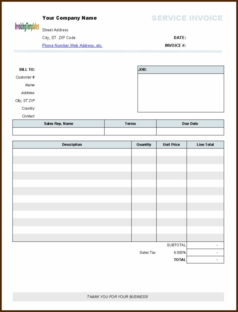 Free Blank Printable Invoices Forms