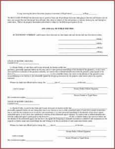 Free Blank Quit Claim Deed Form North Carolina