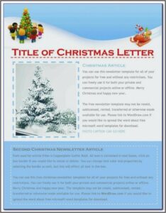 Free Christmas Newsletter Templates For Word