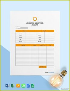Free Construction Invoice Template Word