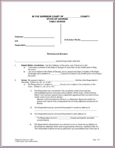Free Divorce Forms Papers Ga