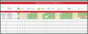 Free Excel Work Schedule Template