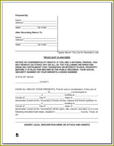 Free Florida Quit Claim Deed Form Template