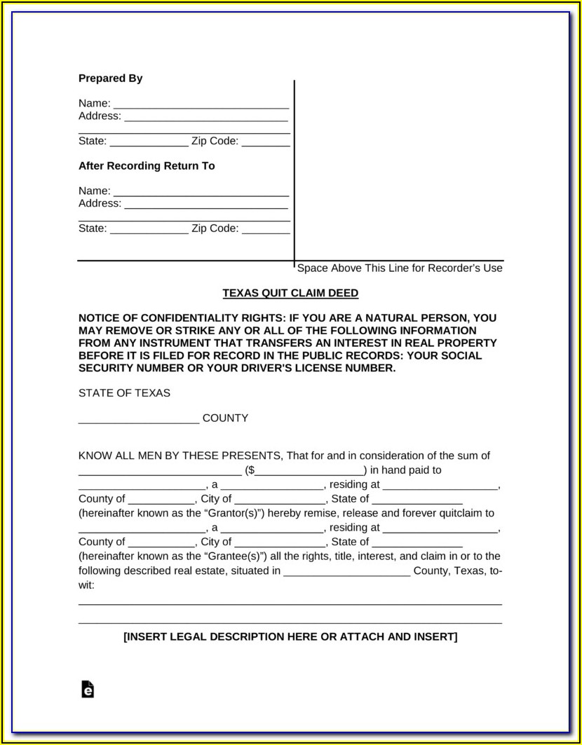 Free Florida Quit Claim Deed Form Template