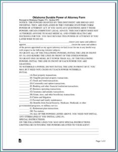 Free General Durable Power Of Attorney Form Michigan