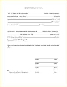 Free Lease Renewal Form