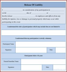 Free Legal Release Form Template