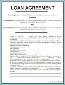 Free Loan Contract Template Australia