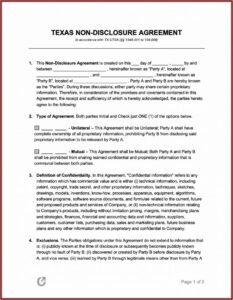 Free Non Disclosure Agreement Form Pdf