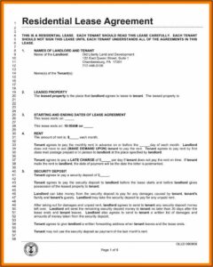Free One Page Lease Agreement Form