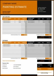 Free Painting Bid Proposal Form