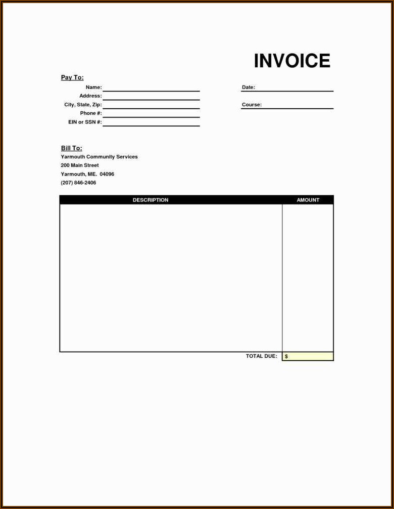 Free Printable Blank Invoice Templates Pdf