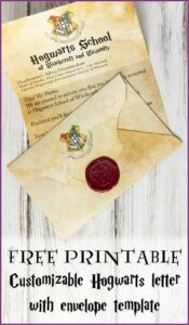 Free Printable Customizable Hogwarts Letter With Envelope Template