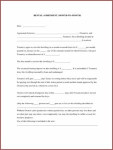 Free Rental Agreement Form Pdf