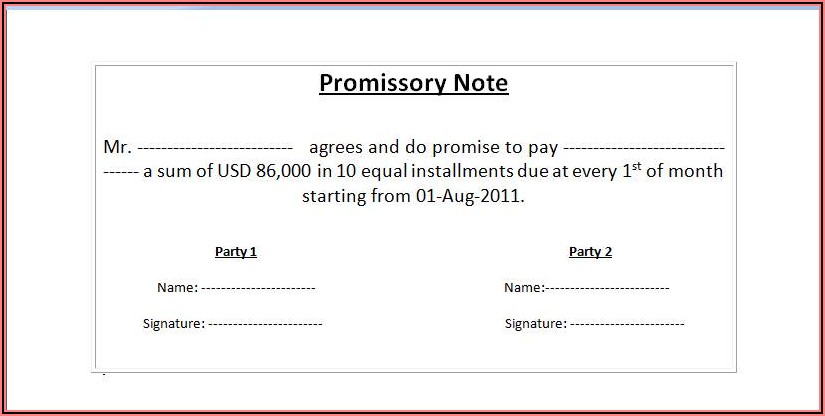 Free Simple Promissory Note Form