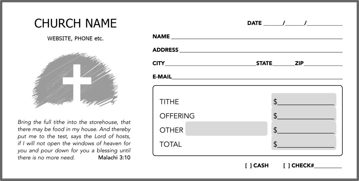 Free Tithes And Offering Envelope Template