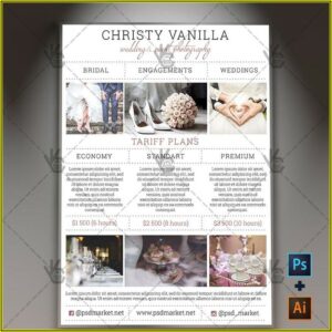 Free Wedding Photography Price List Template Psd