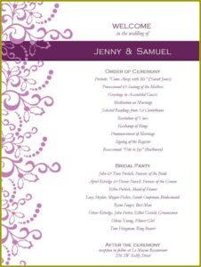 Free Wedding Program Templates Publisher
