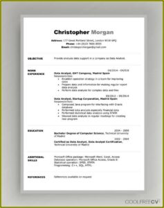 Fresher Doctor Resume Template Download