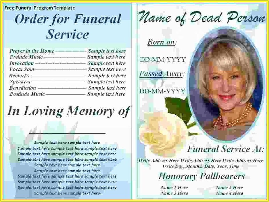 Funeral Memorial Program Templates Free