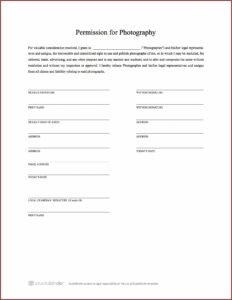 Generic Print Release Form Photography