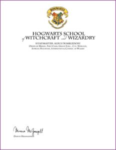 Harry Potter Acceptance Letter Envelope