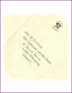 Harry Potter Hogwarts Letter Envelope
