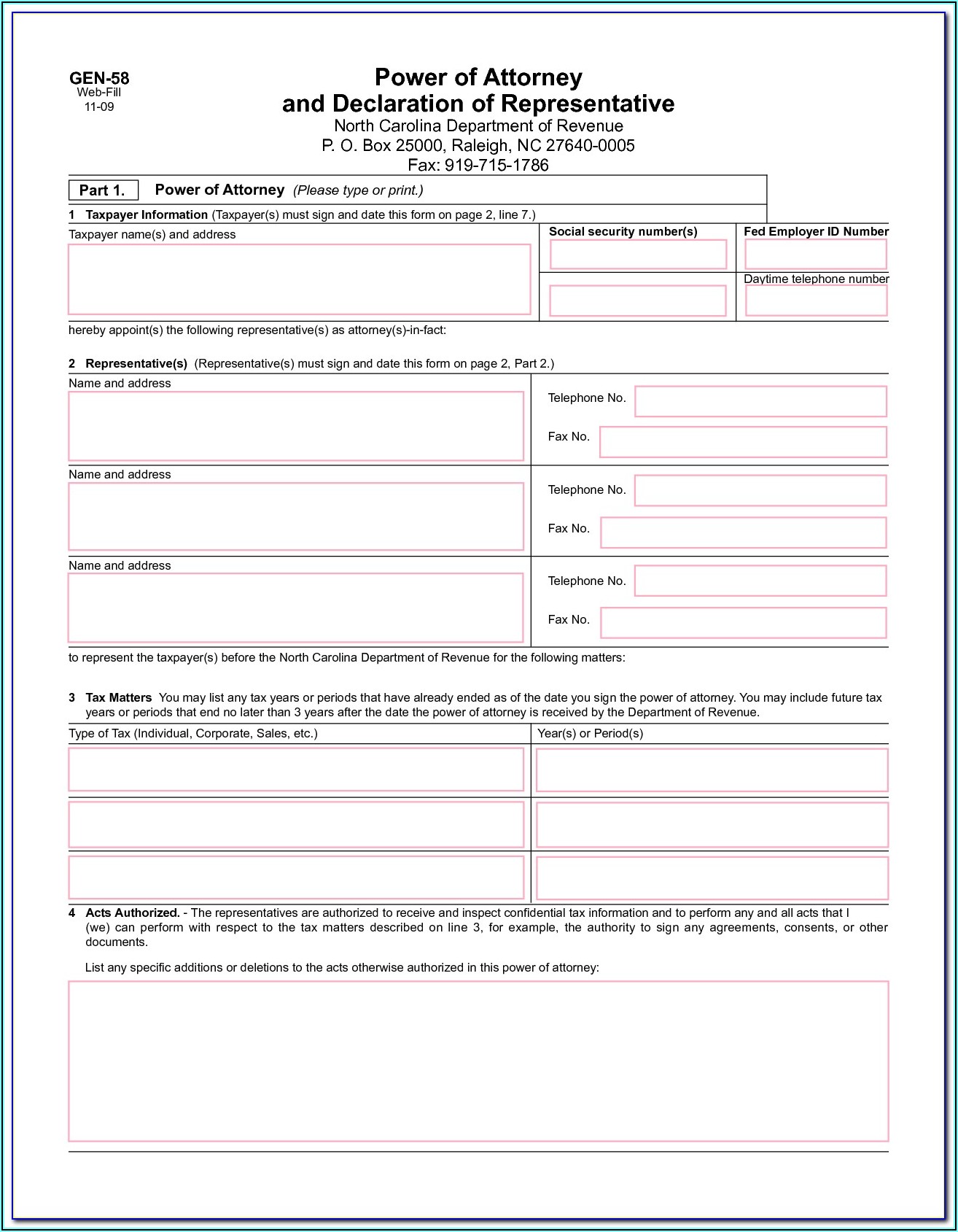 Healthcare Power Of Attorney Forms Nc