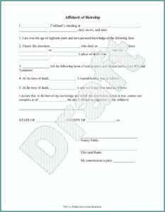 Heirship Affidavit Form