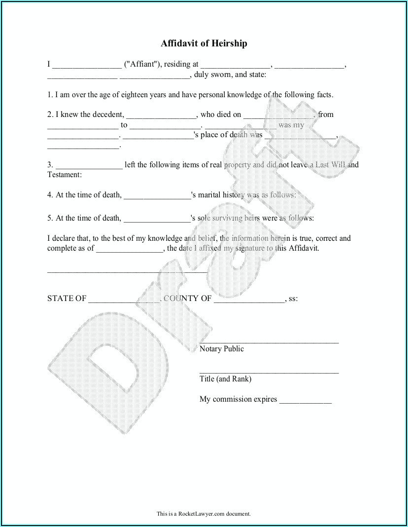 Heirship Affidavit Form