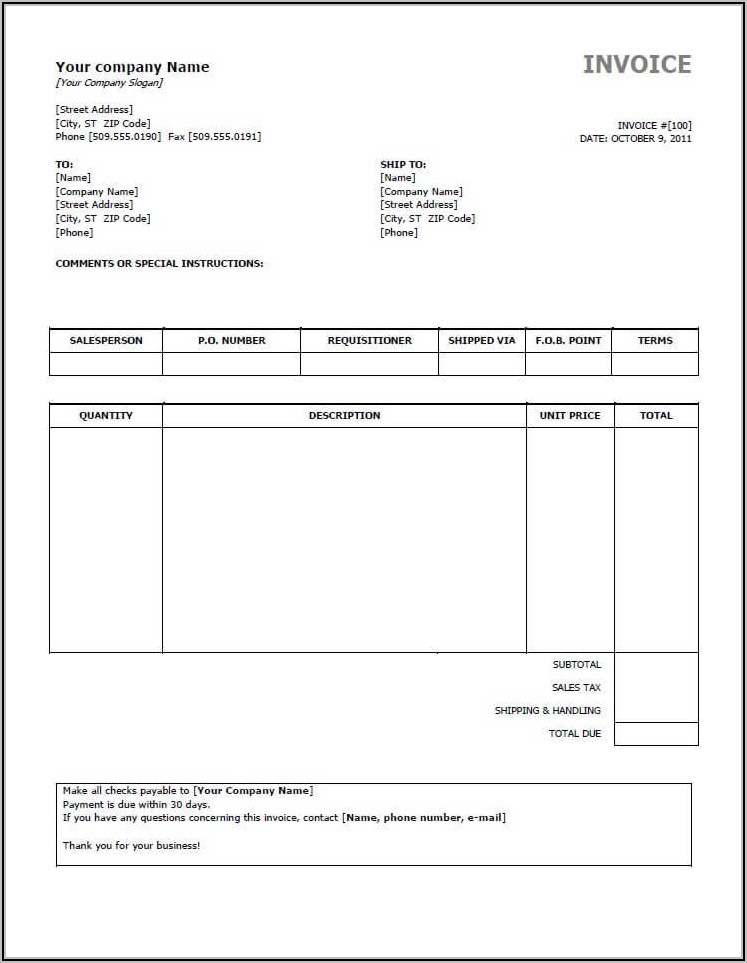 Hospital Medical Invoice Template