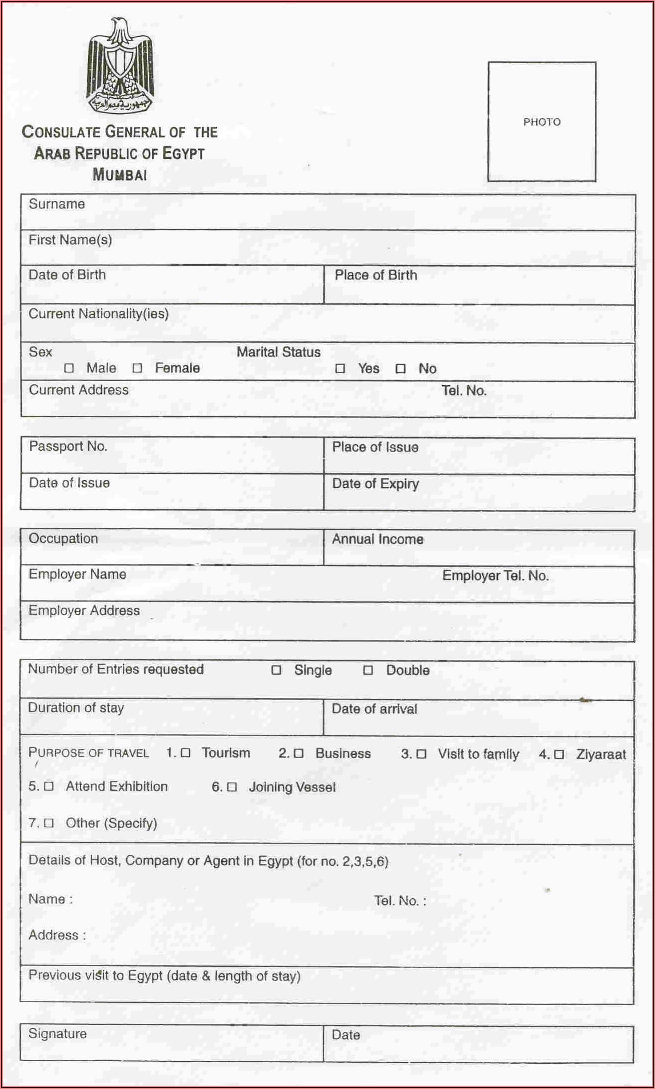 India Tourist Visa Application Form Download