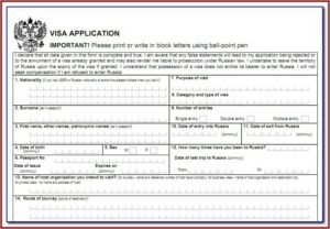 India Tourist Visa Form