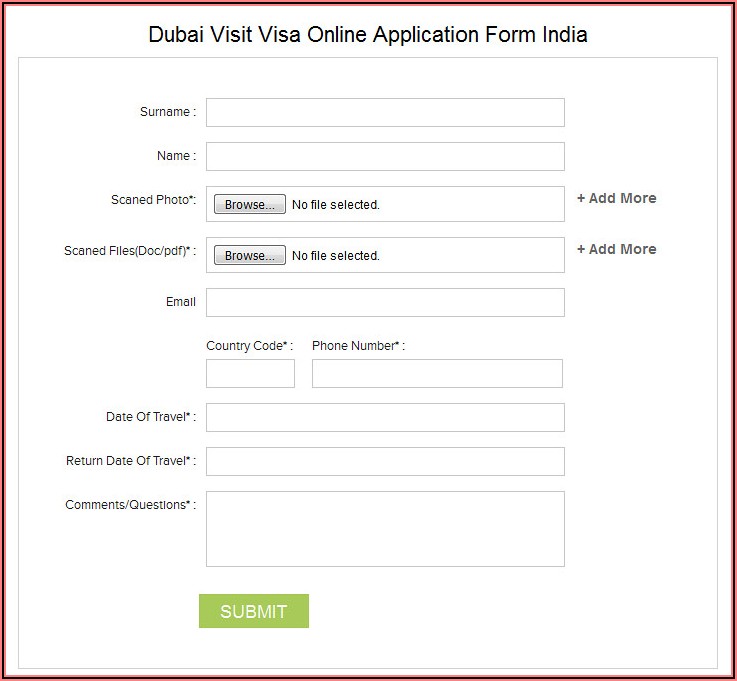 India Visit Visa Application Form