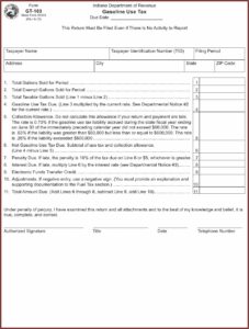 Indiana Form St 103 Car